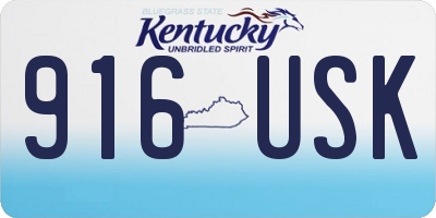 KY license plate 916USK
