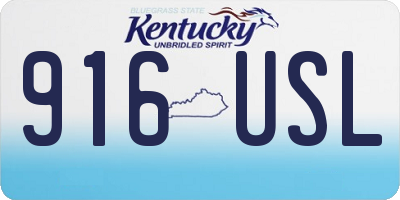 KY license plate 916USL