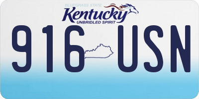 KY license plate 916USN