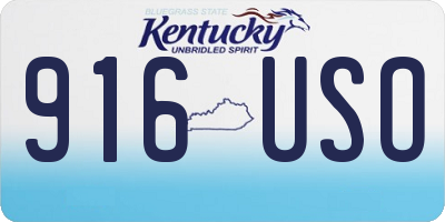 KY license plate 916USO
