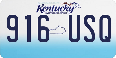 KY license plate 916USQ