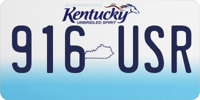 KY license plate 916USR