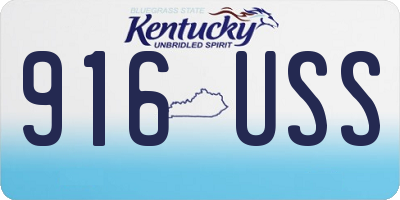 KY license plate 916USS