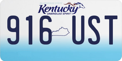 KY license plate 916UST