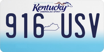 KY license plate 916USV