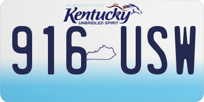 KY license plate 916USW
