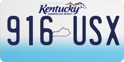 KY license plate 916USX