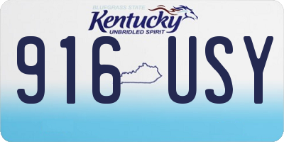 KY license plate 916USY
