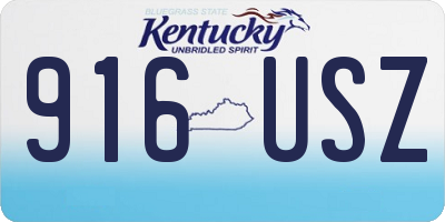 KY license plate 916USZ