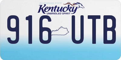 KY license plate 916UTB