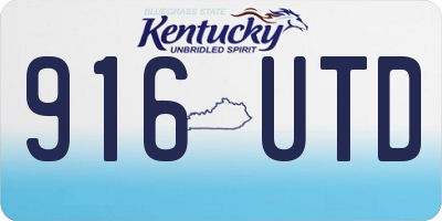 KY license plate 916UTD
