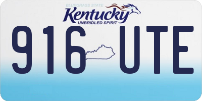 KY license plate 916UTE