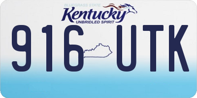 KY license plate 916UTK