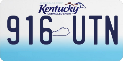 KY license plate 916UTN