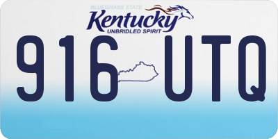 KY license plate 916UTQ