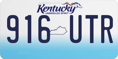 KY license plate 916UTR