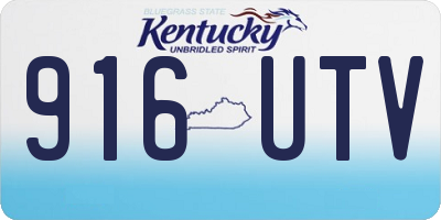 KY license plate 916UTV