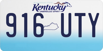 KY license plate 916UTY