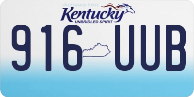 KY license plate 916UUB