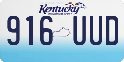 KY license plate 916UUD
