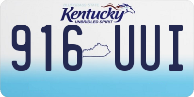 KY license plate 916UUI
