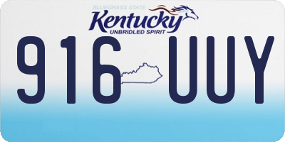 KY license plate 916UUY