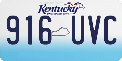 KY license plate 916UVC