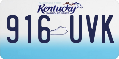 KY license plate 916UVK