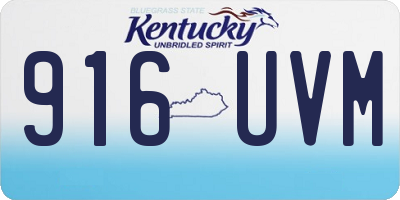 KY license plate 916UVM