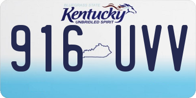 KY license plate 916UVV