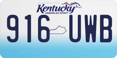 KY license plate 916UWB