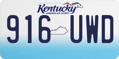 KY license plate 916UWD