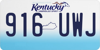 KY license plate 916UWJ
