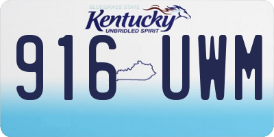 KY license plate 916UWM