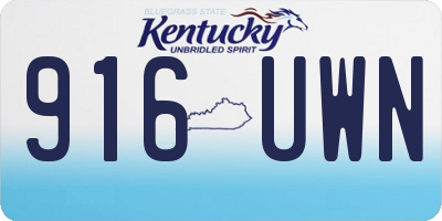 KY license plate 916UWN