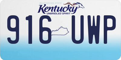 KY license plate 916UWP