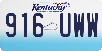 KY license plate 916UWW