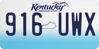 KY license plate 916UWX