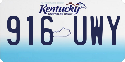 KY license plate 916UWY