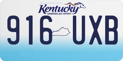 KY license plate 916UXB