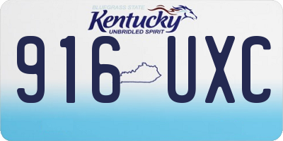 KY license plate 916UXC