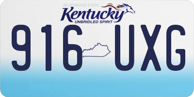 KY license plate 916UXG
