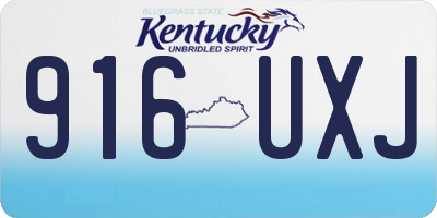 KY license plate 916UXJ