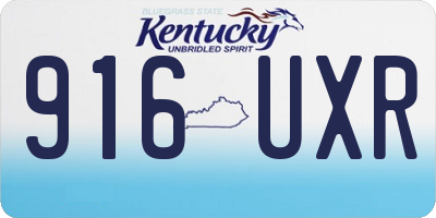 KY license plate 916UXR