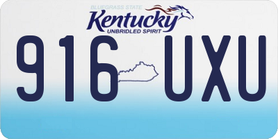 KY license plate 916UXU