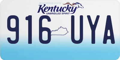 KY license plate 916UYA
