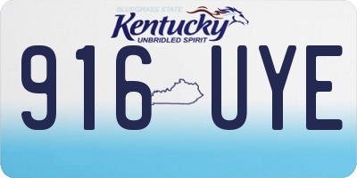 KY license plate 916UYE