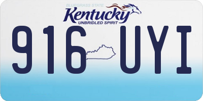 KY license plate 916UYI