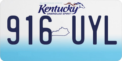 KY license plate 916UYL