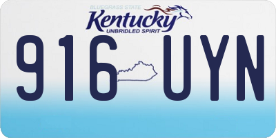 KY license plate 916UYN